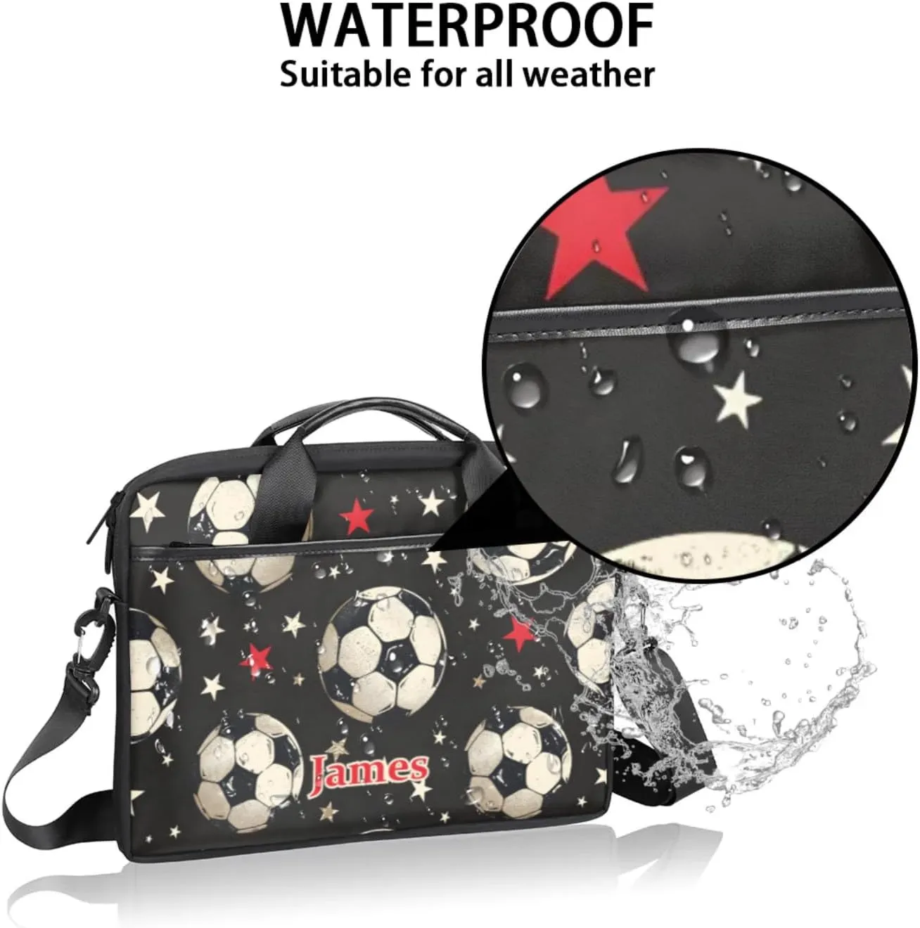 Custom-Laptop-Bag for-Adults Women Men Personalized with-Name Computer-Bag Colorful Basketball