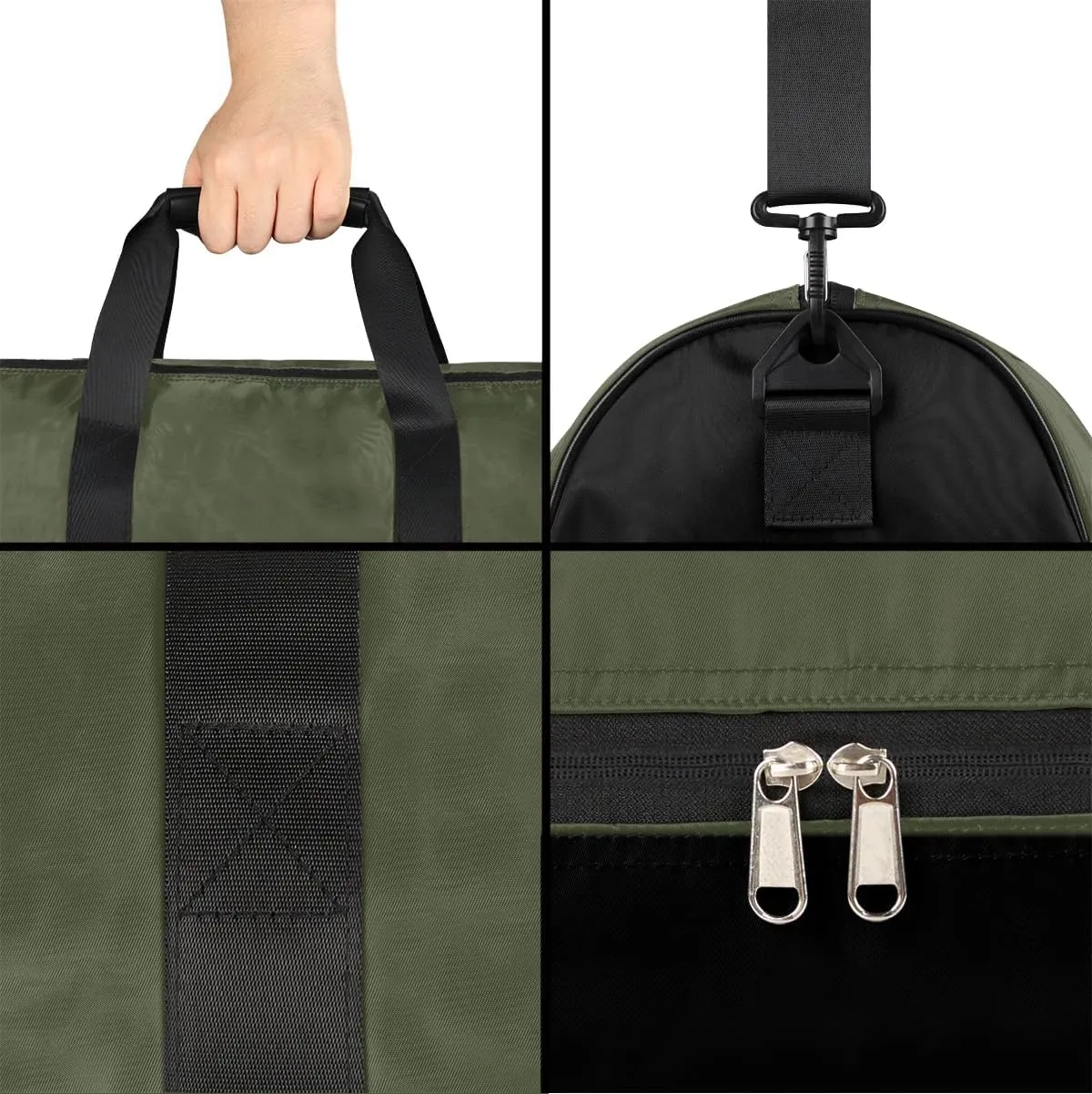 Custom Large Duffel Bags for Men Women Overnight Bags Adults Gym Duffel Bag for Training Soccer Swim Yoga Travel Dark Green