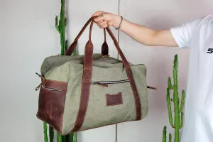 Custom Waxed Duffle bag, Handmade Travel bag, Waxed Canvas Luggage, Personalised Gym Bag