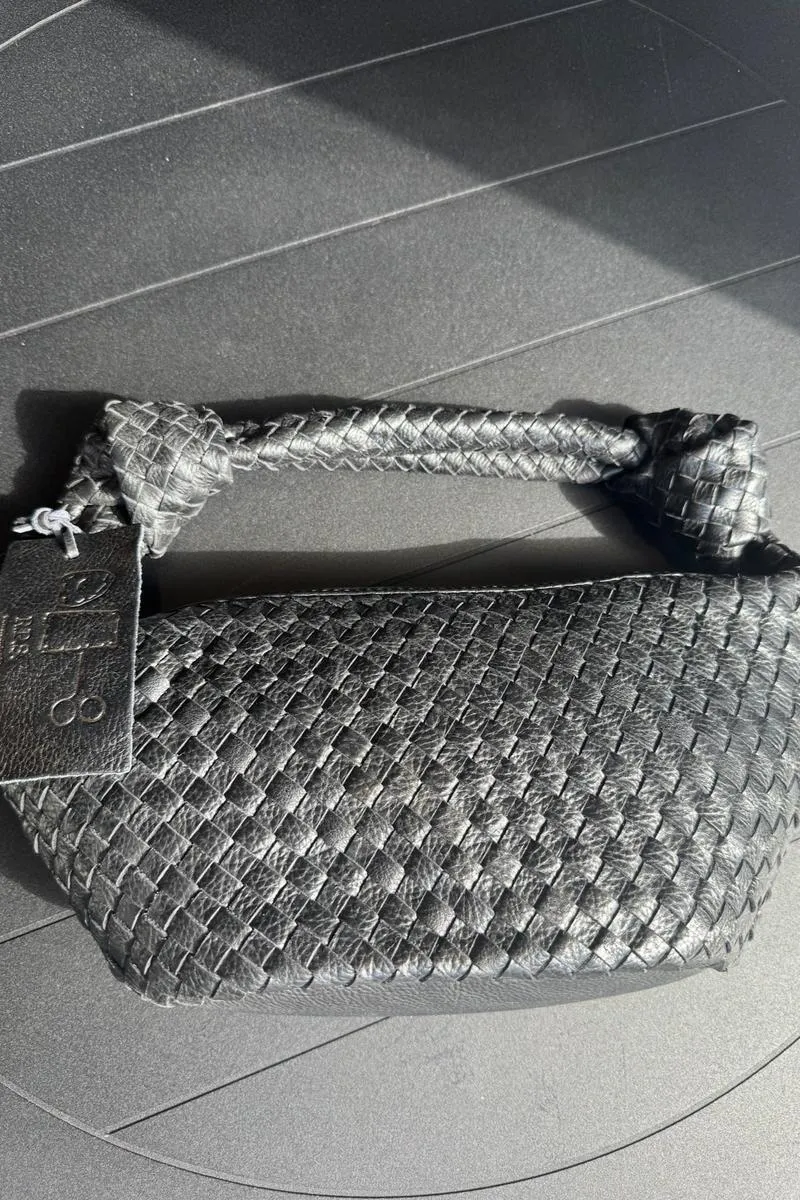 Cut n' Paste - "Knot" Small Woven Hobo in Black