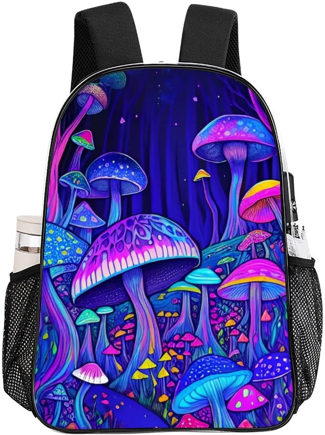 Daypack Anti-Theft Multipurpose Large Capacity Shoulder Bag - Magic Mushrooms Fairytale Mushrooms Scenery Psychedelic Art Travel Hiking & Camping Rucksack Transparent Bag
