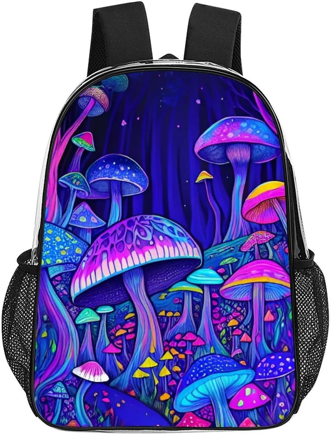 Daypack Anti-Theft Multipurpose Large Capacity Shoulder Bag - Magic Mushrooms Fairytale Mushrooms Scenery Psychedelic Art Travel Hiking & Camping Rucksack Transparent Bag