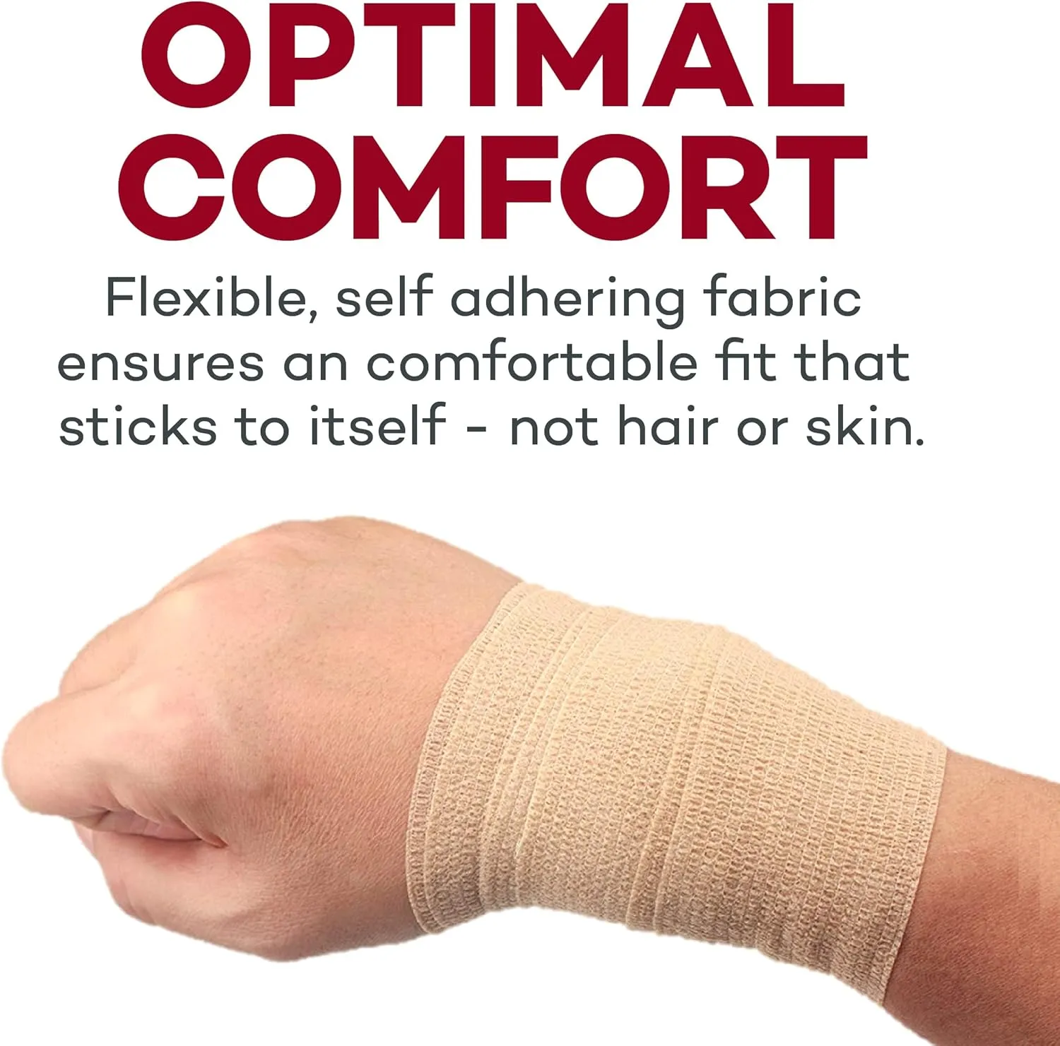 Dealmed Non-Adherent Cohesive Bandage Wrap – 3" x 5 Yards, Box of 24 Non-Woven Breathable Self Adherent Wraps for First Aid Kits, Athletics, Swelling, Sprains, Animal Wraps, Tan