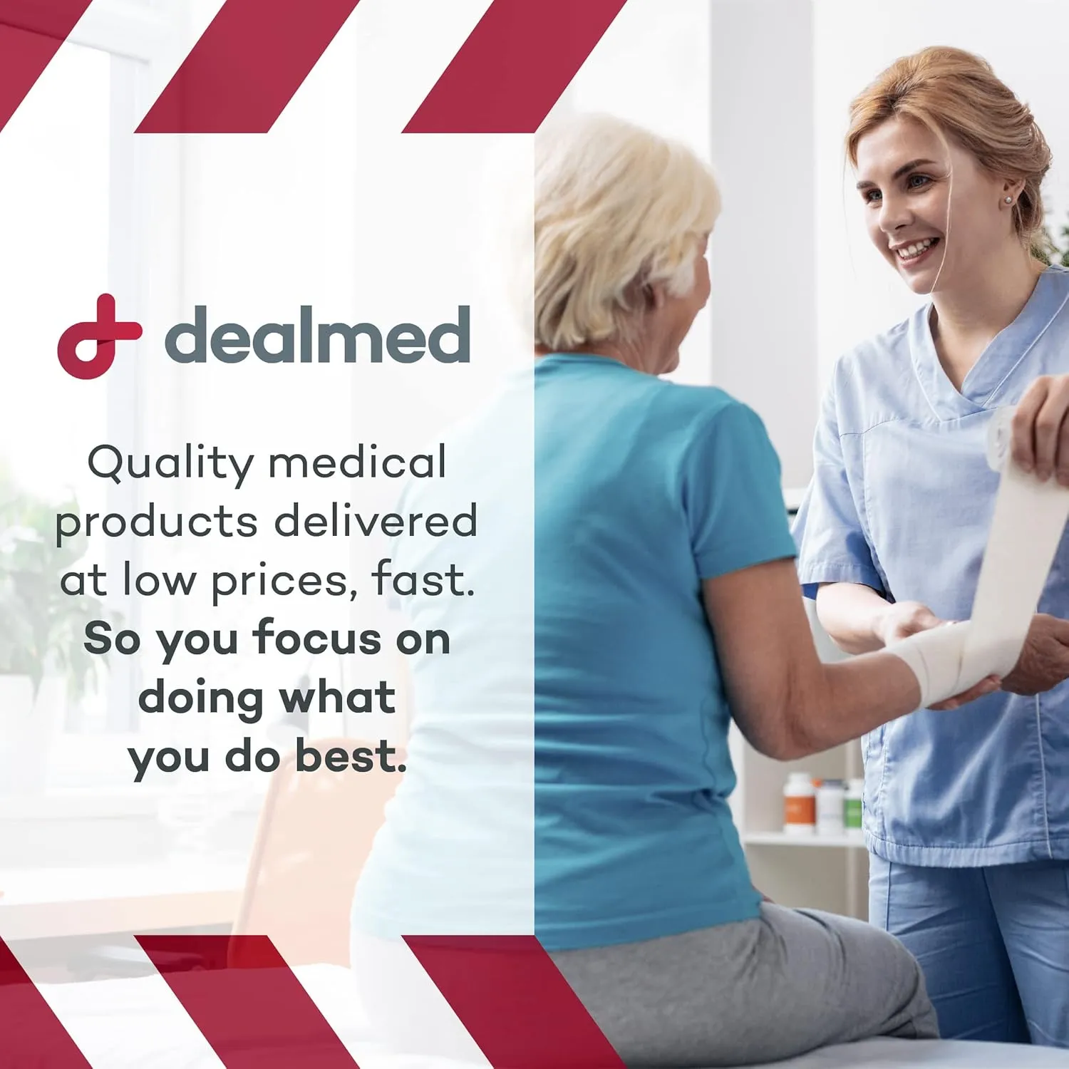 Dealmed Non-Adherent Cohesive Bandage Wrap – 3" x 5 Yards, Box of 24 Non-Woven Breathable Self Adherent Wraps for First Aid Kits, Athletics, Swelling, Sprains, Animal Wraps, Tan