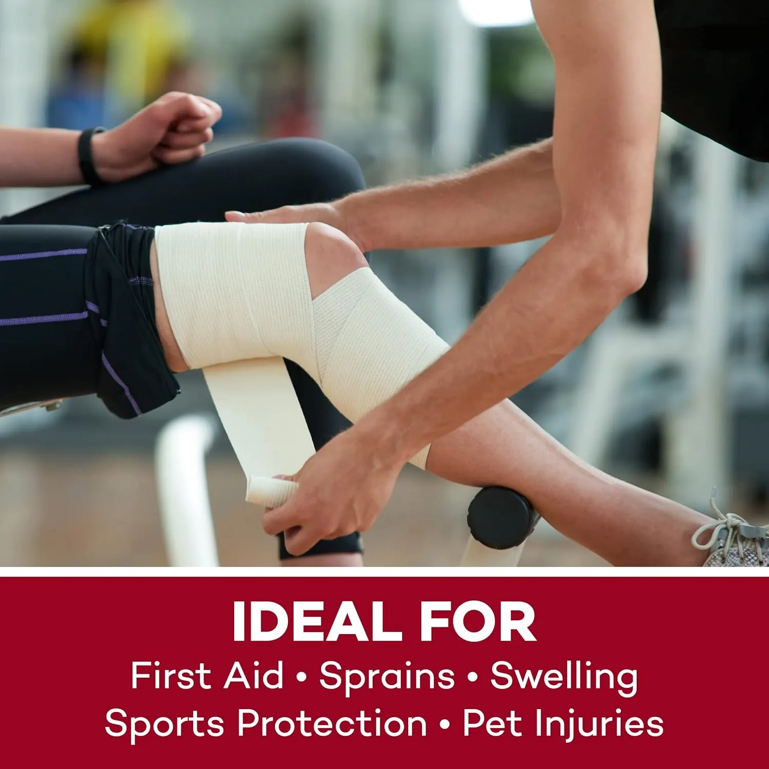 Dealmed Non-Adherent Cohesive Bandage Wrap – 3" x 5 Yards, Box of 24 Non-Woven Breathable Self Adherent Wraps for First Aid Kits, Athletics, Swelling, Sprains, Animal Wraps, Tan