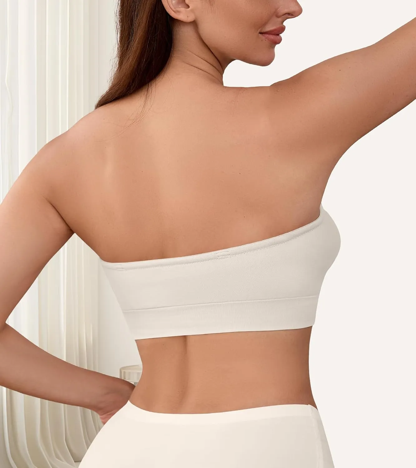 DEANGELMON Strapless Bras for Women Comfort Non-Slip Seamless Padded Bralette Clear Straps Wireless Tube Top Bra
