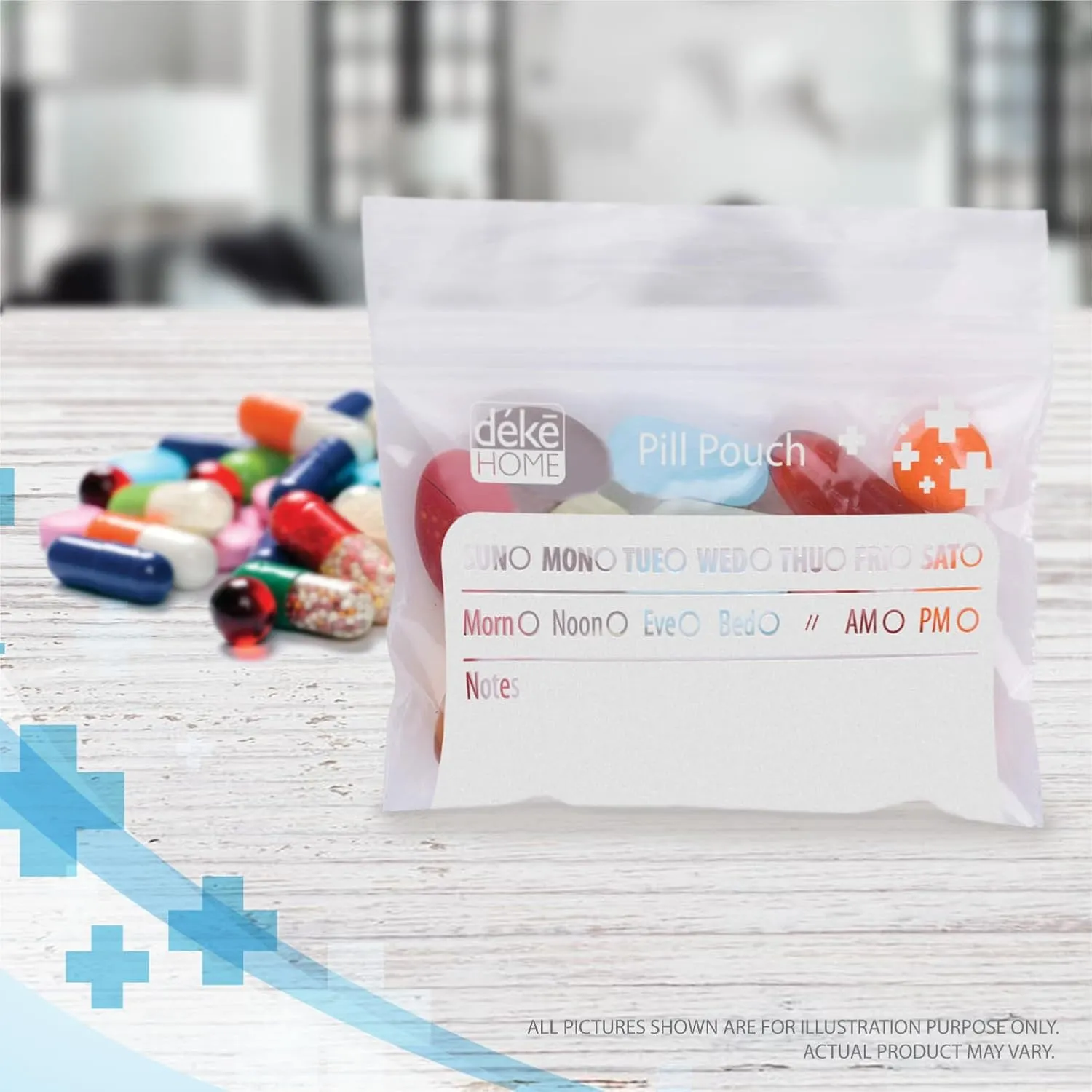 Deke Home - 500 Pack Clear Resealable Pill Bags (4x2.75 in), Travel Medicine Pouches with Write-On Label, BPA-Free Disposable Pill Organizer for Medications, Vitamins & Supplements