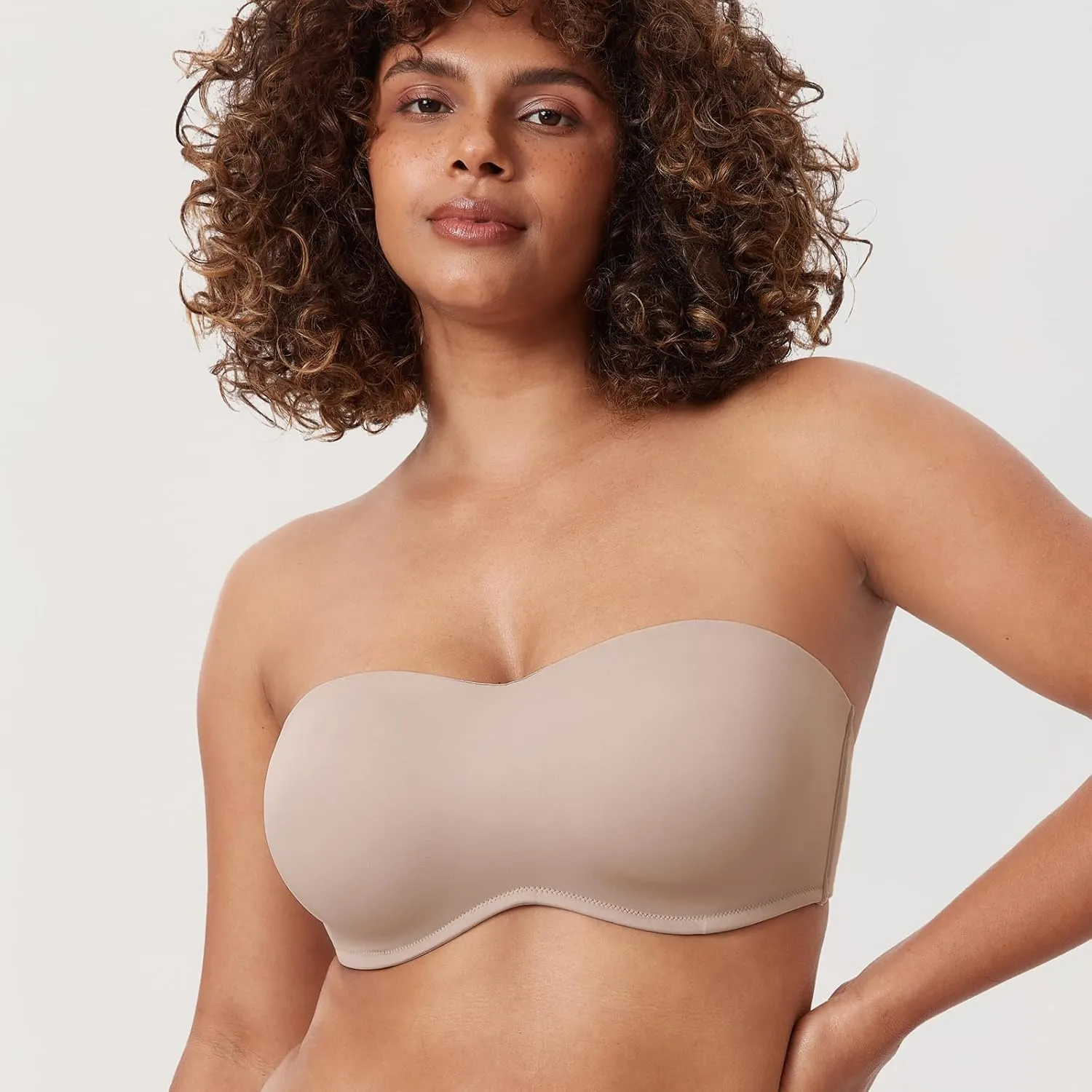 DELIMIRA Women's Strapless Bra Minimizer Seamless Underwire Unlined Bandeau for Big Bust