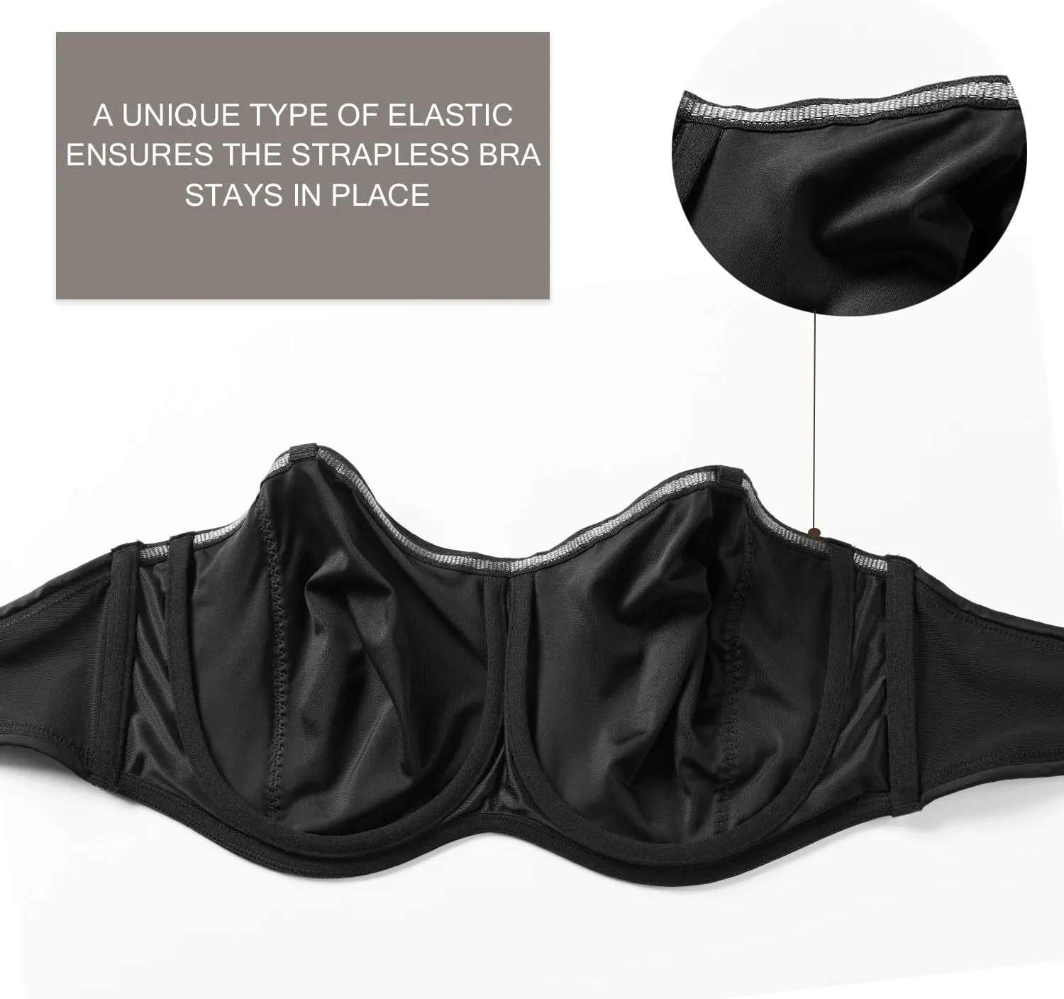 DELIMIRA Women's Strapless Bra Minimizer Seamless Underwire Unlined Bandeau for Big Bust
