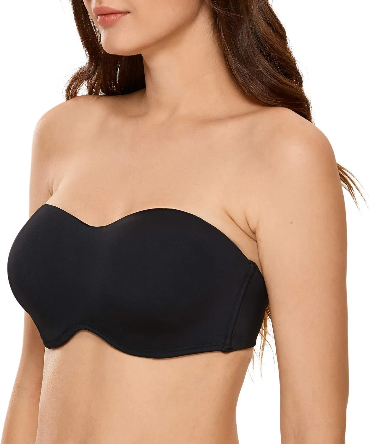 DELIMIRA Women's Strapless Bra Minimizer Seamless Underwire Unlined Bandeau for Big Bust