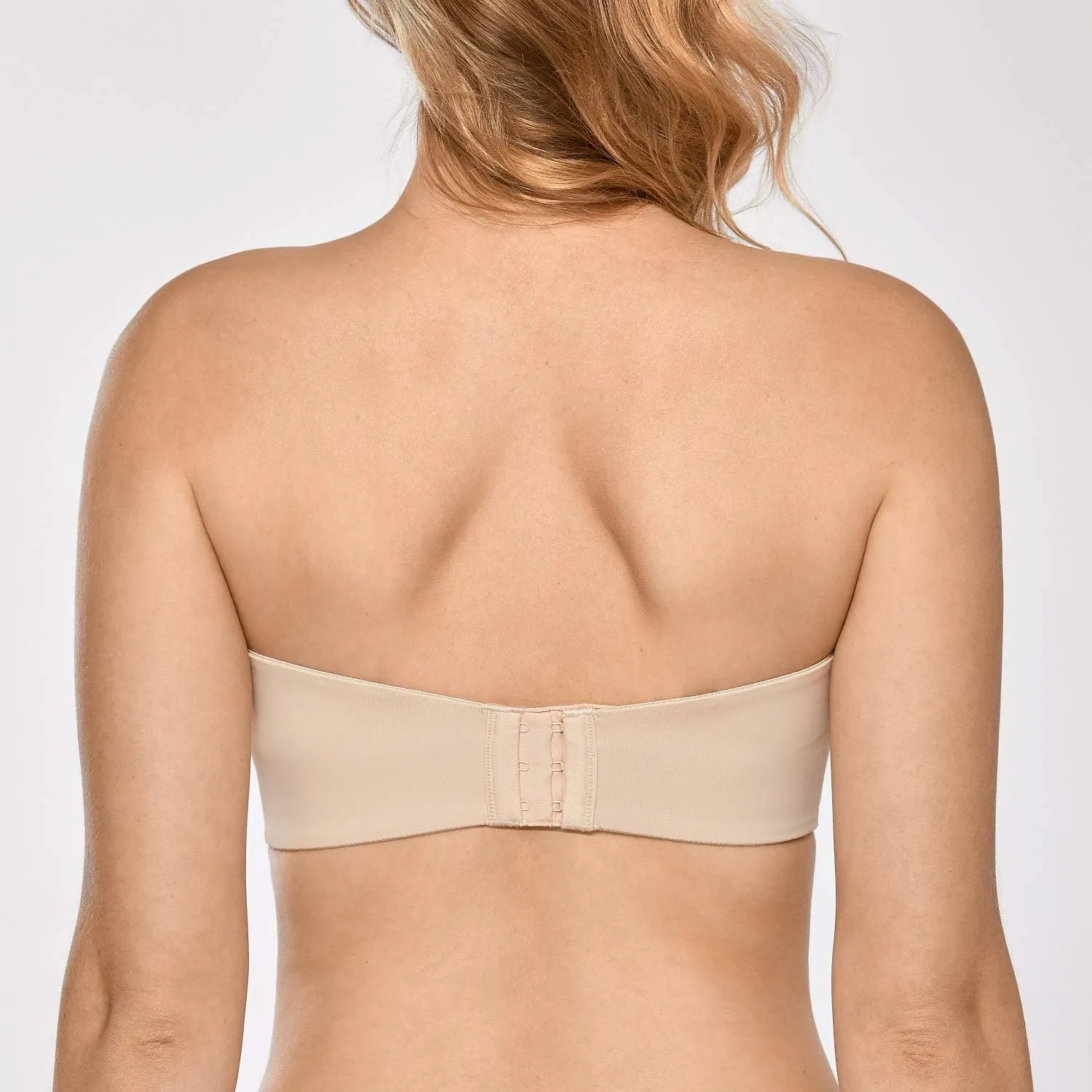 DELIMIRA Women's Strapless Bra Unlined Underwire Minimizer Plus Size Support