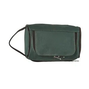 Deluxe Toiletry Bag, Canvas with Leather