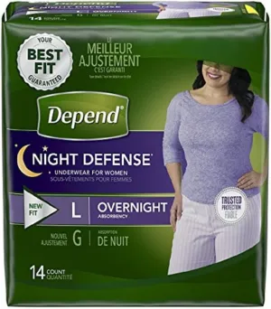 Depend Night Defense Incontinence Overnight Underwear for Women, L, (Packaging May Vary) Pack of 2