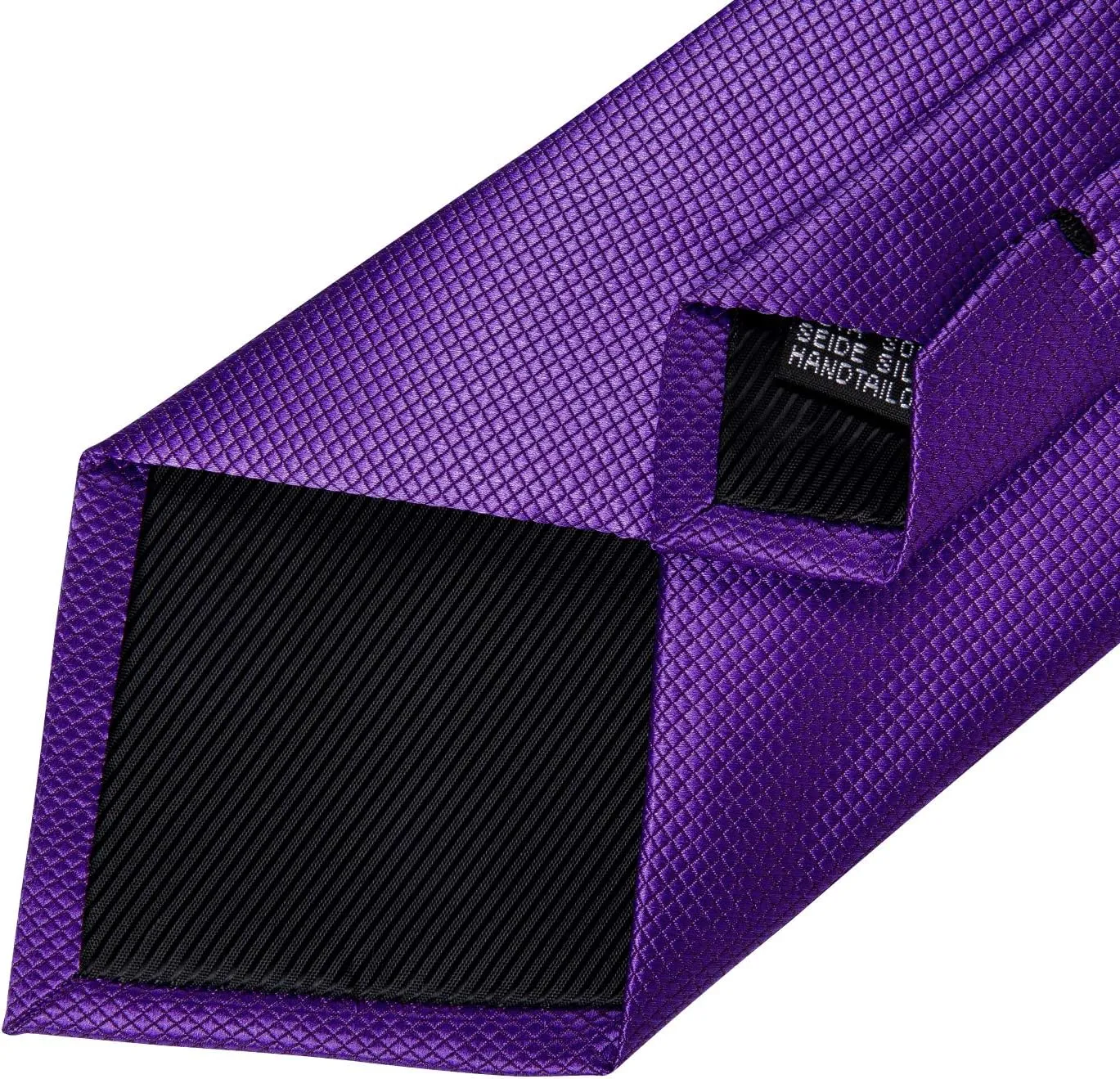 DiBanGu Mens Solid Color Tie and Pocket Square Set Woven Silk Plain Necktie & Handkerchief for Men Wedding Party Formal