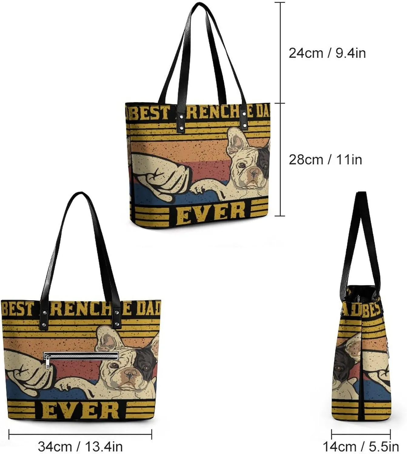 Dinosaurs Pattern Hobo Handbags With Zipper Large Capacity Satchel Tote Bag Shoulder Bag