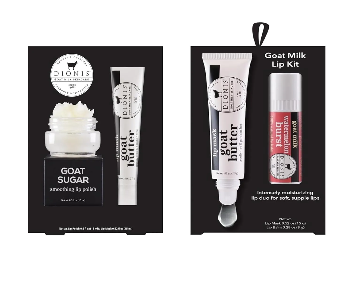Dionis Lip Care Bundle – Original Sugar Scrub & Overnight Mask   Watermelon Lip Mask & Balm Kit with Goat Milk, Jojoba & Moringa Oils for Smooth, Hydrated Lips