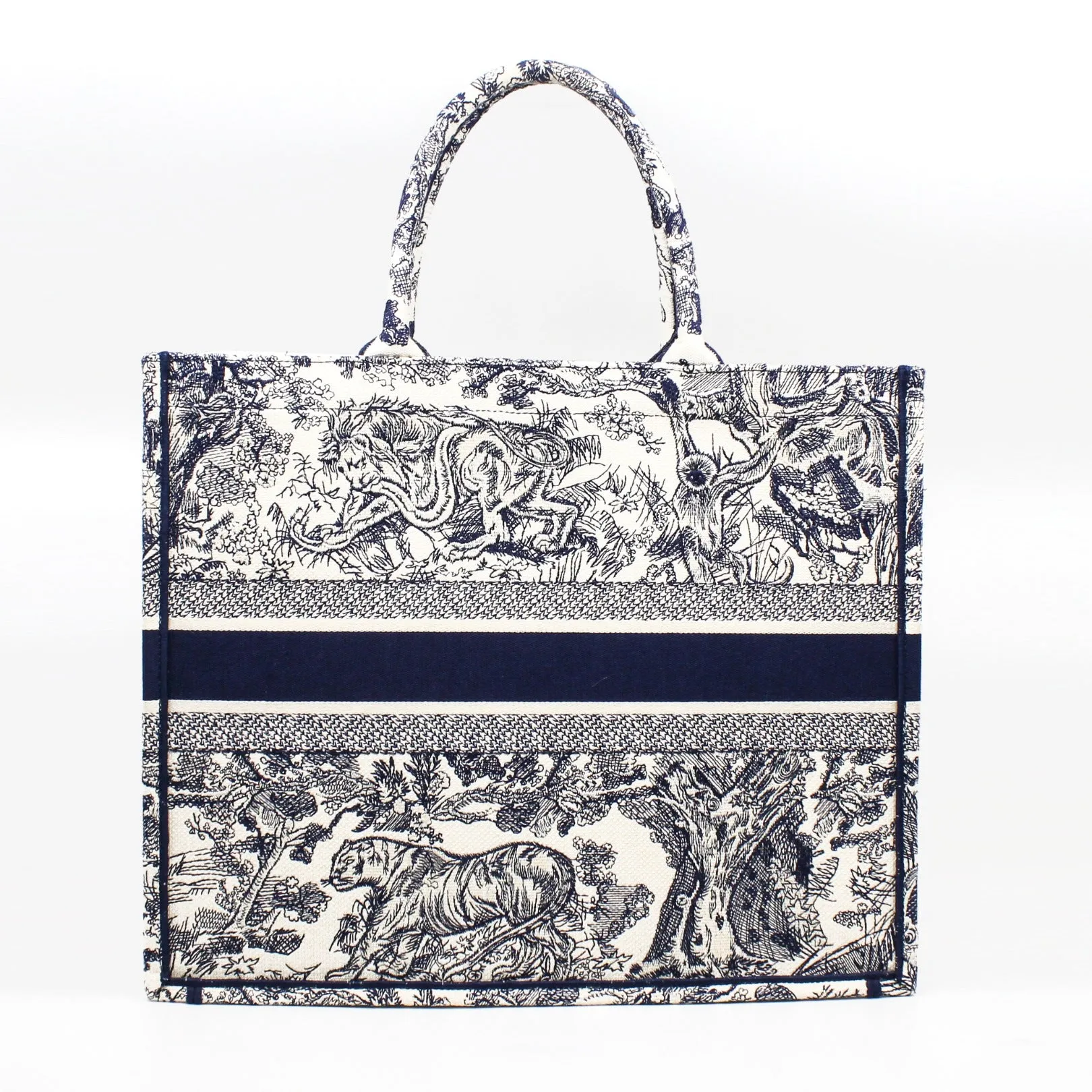 Dior Toile De Jouy Book Tote Large Blue Embroidery rrp5000