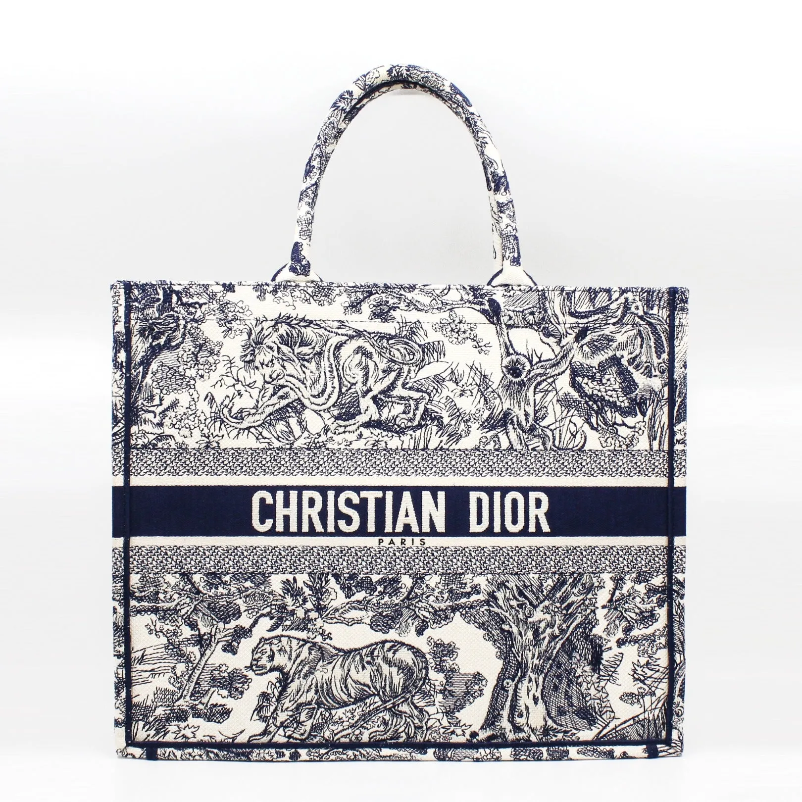 Dior Toile De Jouy Book Tote Large Blue Embroidery rrp5000