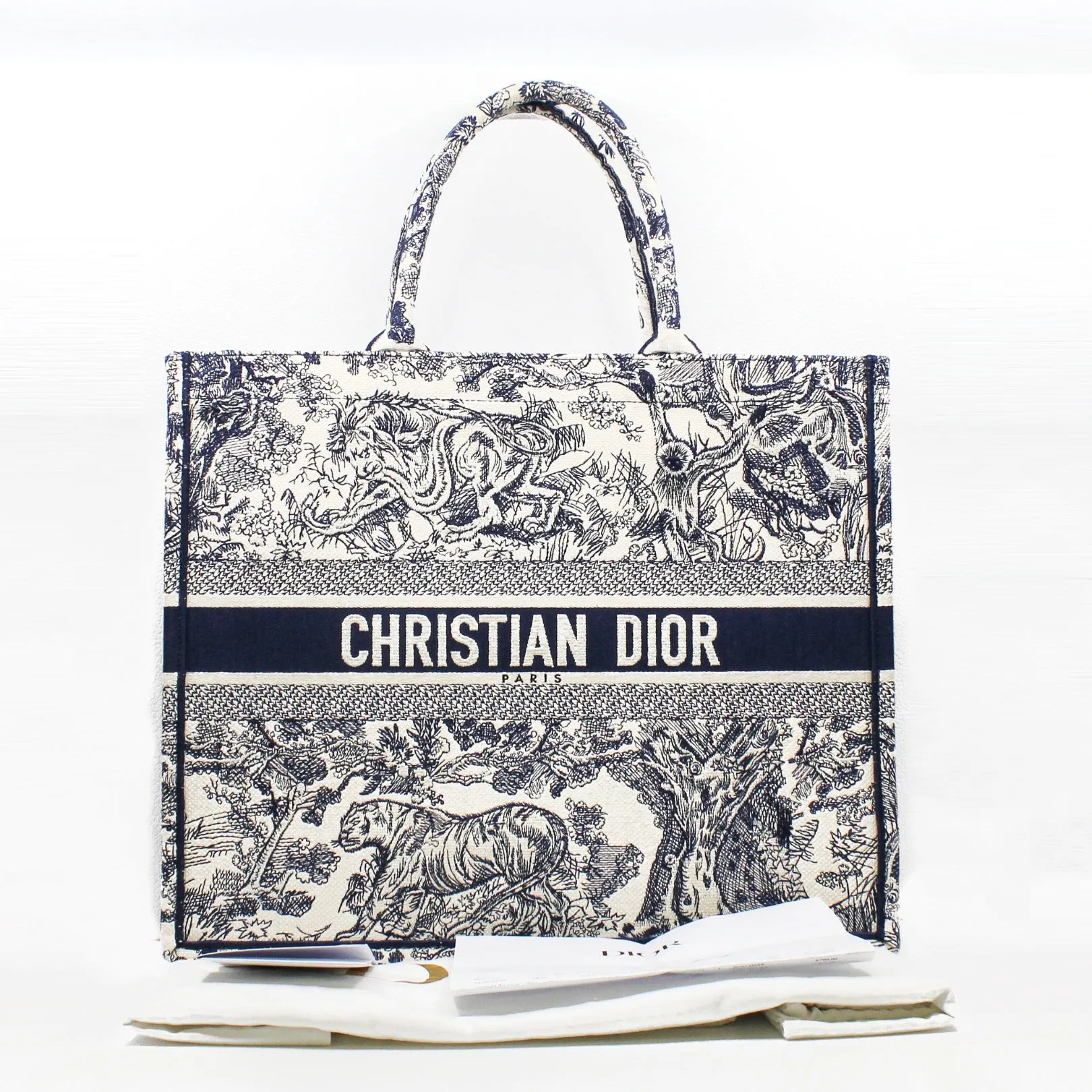 Dior Toile De Jouy Book Tote Large Blue Embroidery rrp5000