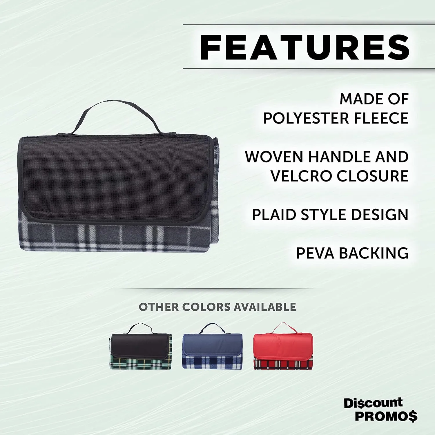 DISCOUNT PROMOS Brookhaven Roll Up Picnic Blankets Set of 6, Bulk Pack - Great Outdoor Blanket for Camping, Picnic, Beach, Sports, Outdoor Activities - Grey