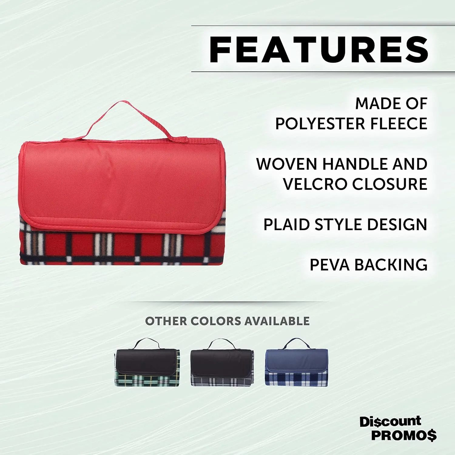 DISCOUNT PROMOS Brookhaven Roll Up Picnic Blankets Set of 6, Bulk Pack - Great Outdoor Blanket for Camping, Picnic, Beach, Sports, Outdoor Activities - Red