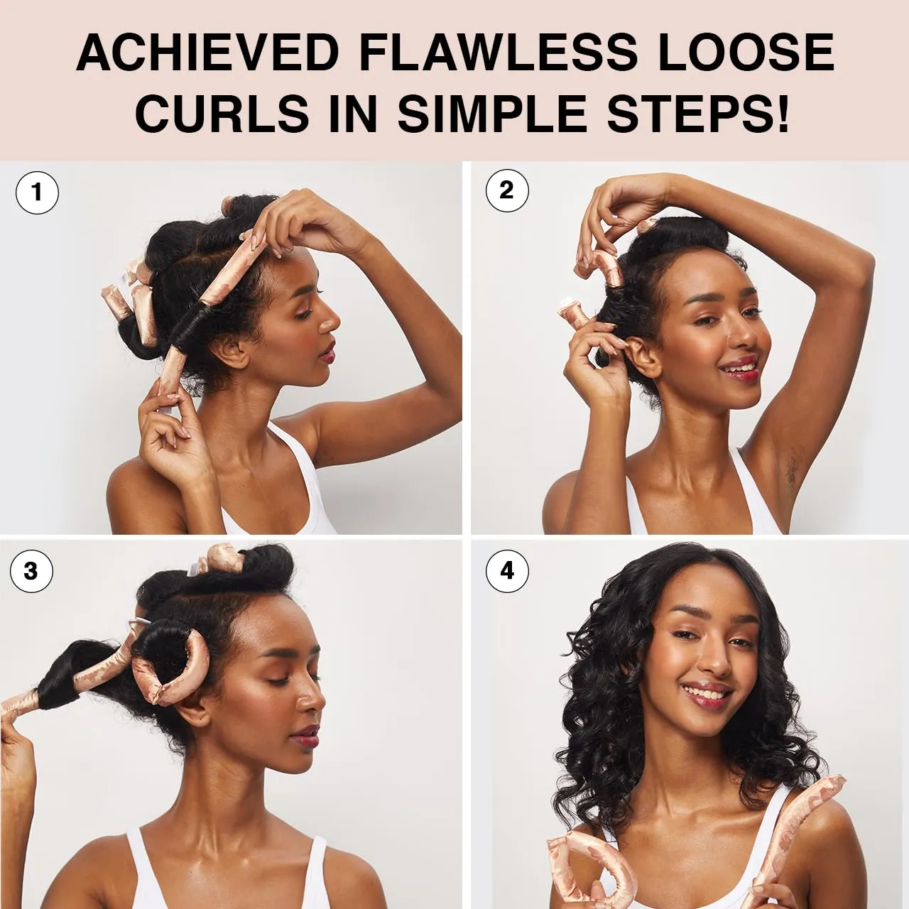 Disney x Kitsch Satin Heatless Curling Rod - Hair Curler Set, Heatless Curls Overnight, Hair Rollers for Soft Curls & Frizz-Free Styling, No Heat Curlers To Sleep in - 6pcs, Disney Princess
