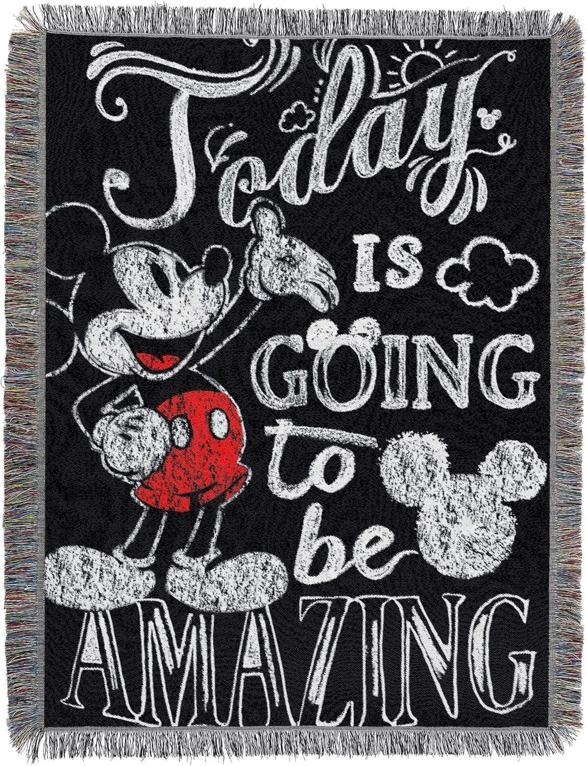 Disney's Mickey Mouse, "Amazing Day" Woven Tapestry Throw Blanket, 48" x 60", Multi Color