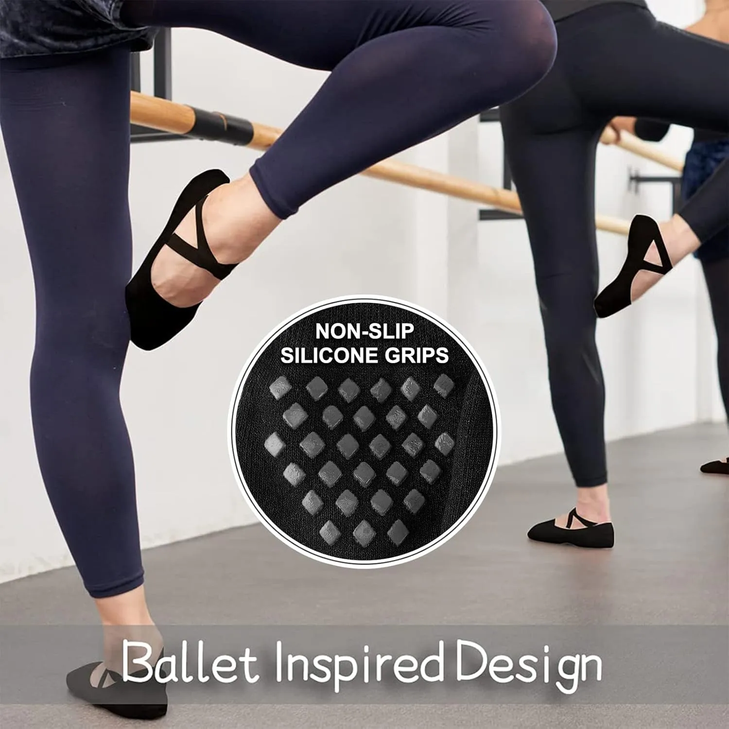 Diu Life 3 Pack Pilates Socks Yoga Socks with Grips for Women Non Slip, Workout, Pure Barre, Ballet, Dance, Hospital Socks