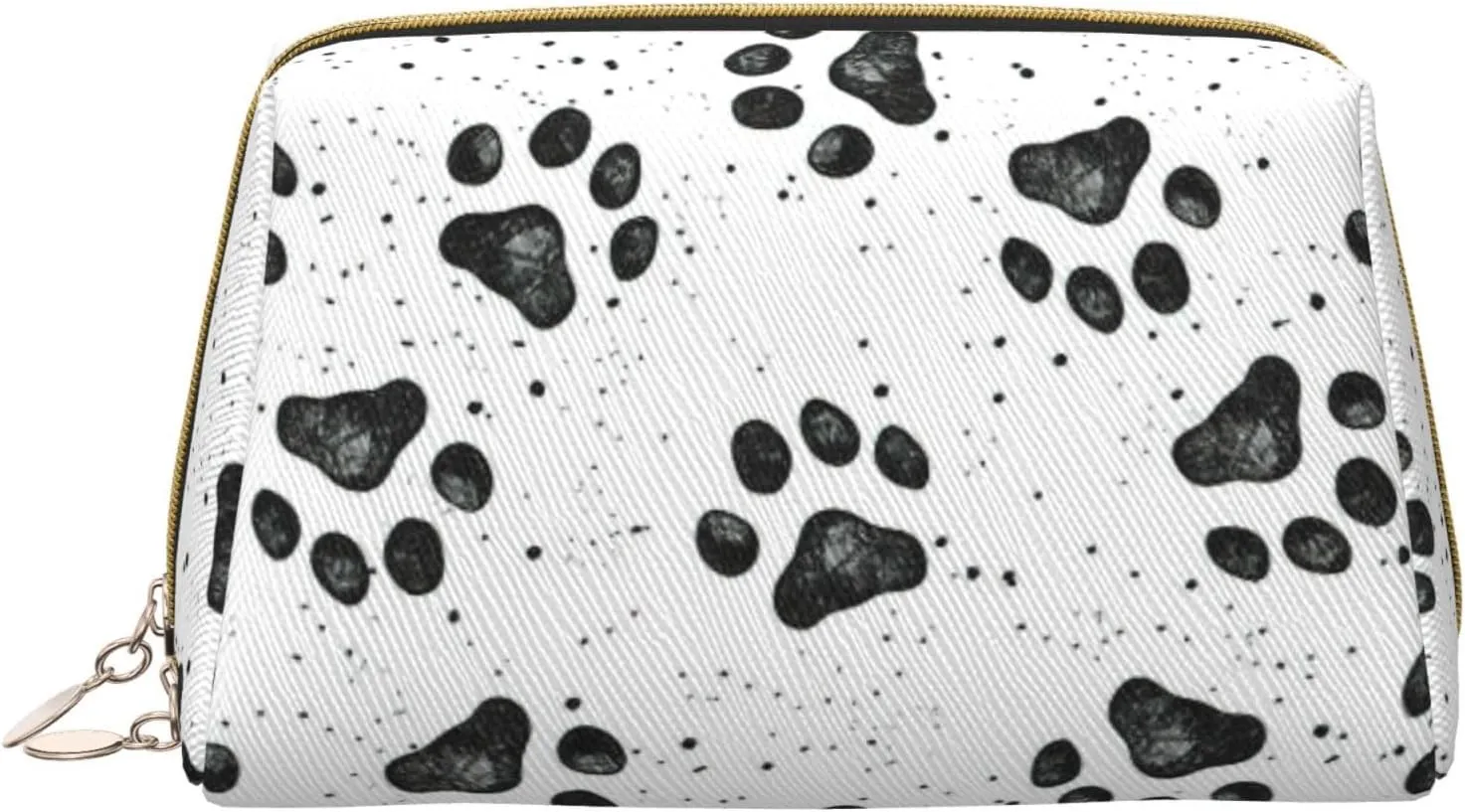 Dog Paw Pattern Toiletry Pouch, Travel-Friendly Makeup Organizer For Makeup Brushes, Lipsticks