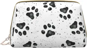 Dog Paw Pattern Toiletry Pouch, Travel-Friendly Makeup Organizer For Makeup Brushes, Lipsticks