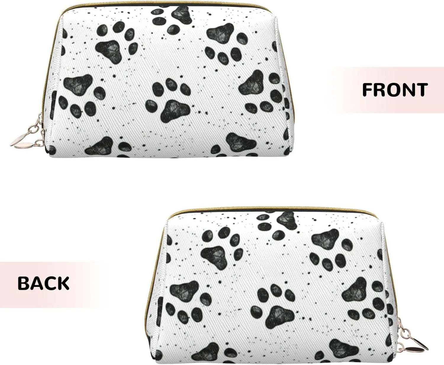 Dog Paw Pattern Toiletry Pouch, Travel-Friendly Makeup Organizer For Makeup Brushes, Lipsticks