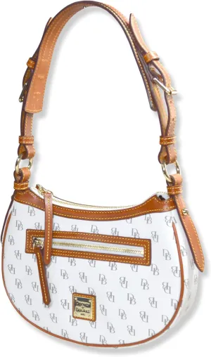 Dooney & Bourke Women's Classic Jacquard Print Round Crescent Hobo Bag Purse,