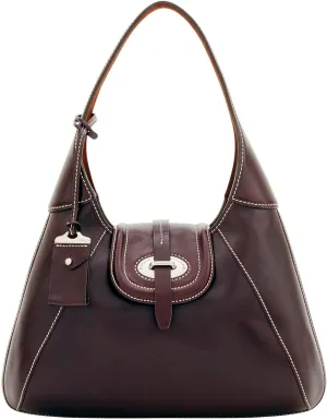 Dooney & Bourke Womens Florentine Front Stitch Hobo Espresso/Self Trim One Size