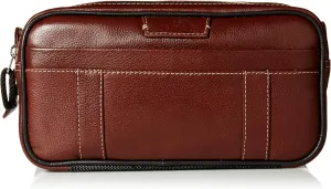 Dopp Men's Country Saddle Soft Sided Multi-Zip Travel Kit-Leather, Brown, One Size