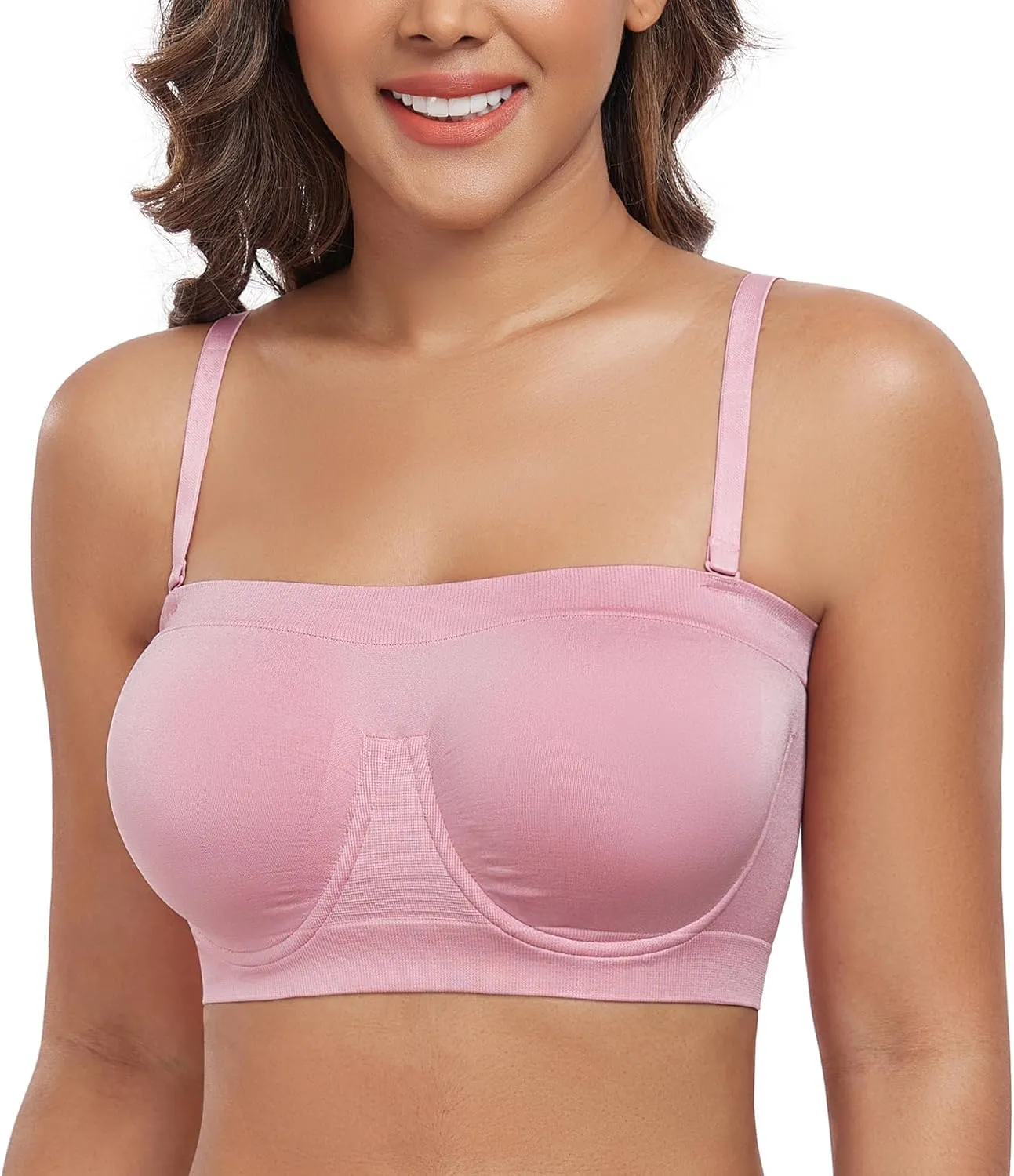 DotVol Women's Underwire Bralette Non Padded Bandeau Tube Top Multiway Bra