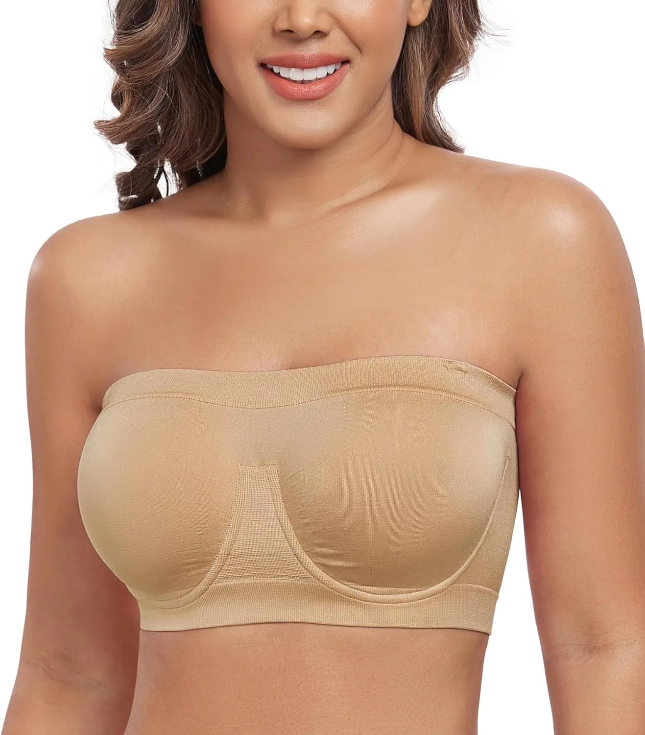 DotVol Women's Underwire Bralette Non Padded Bandeau Tube Top Multiway Bra