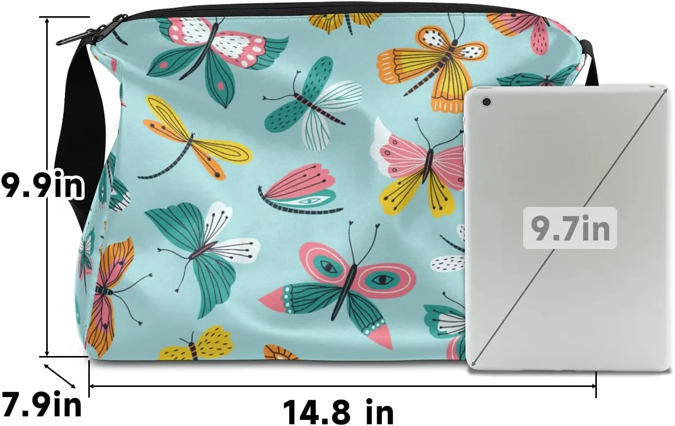 Dragonflies Ginkgo Leaves Small Gym Bag for Men Women Workout Sport Duffle Bag Waterproof Weekender Overnight Bag