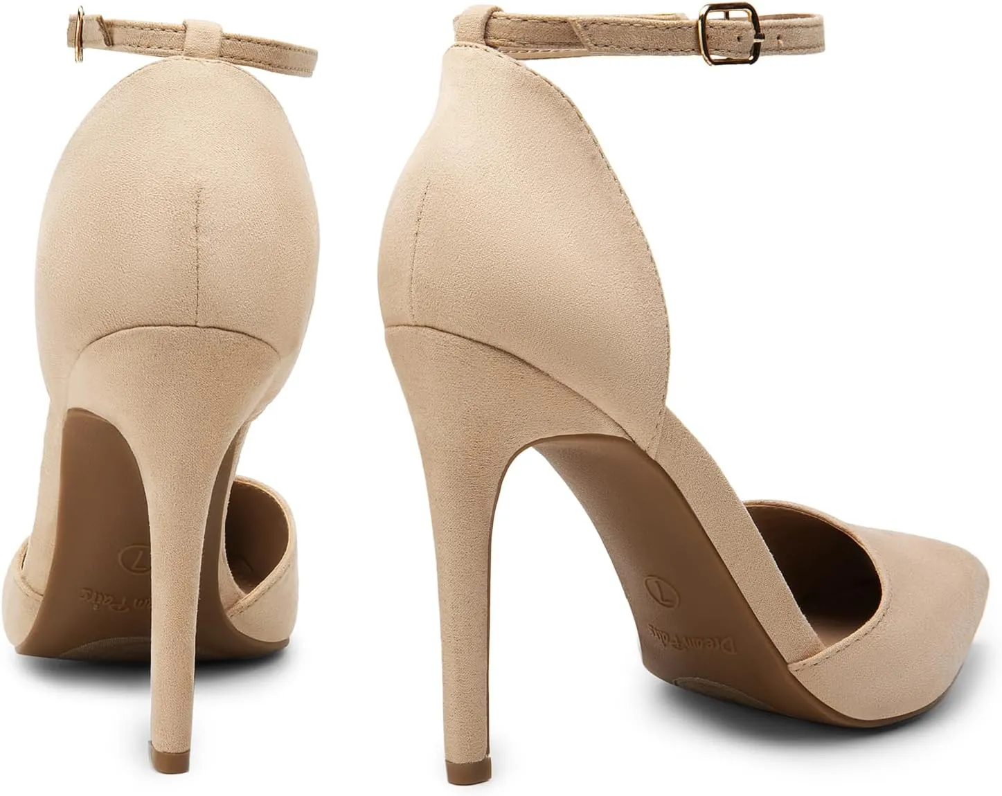DREAM PAIRS Women's Oppointed-Lacey Pointed Toe Ankle Strap High Heel Stiletto Pumps Wedding Dress Shoes