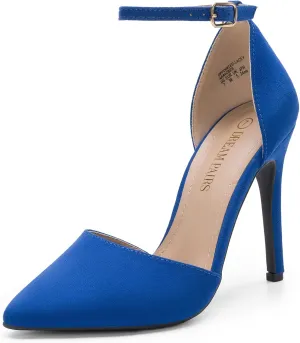 DREAM PAIRS Women's Oppointed-Lacey Pointed Toe Ankle Strap High Heel Stiletto Pumps Wedding Dress Shoes