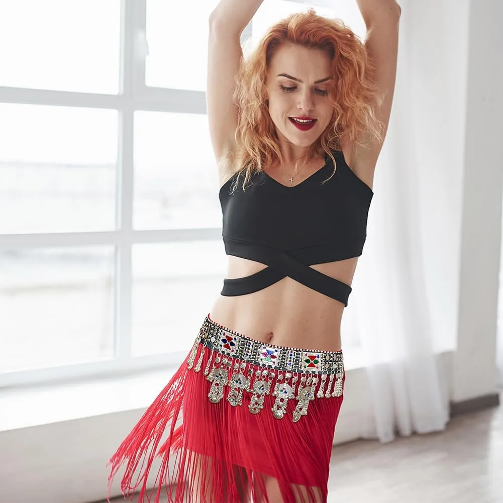 Duel On Jewel Afghan Kuchi Tribal Womens Coins Waist Hip Belt Halime Ertuğrul Kayi Turkman - Belly Dancing Navratri