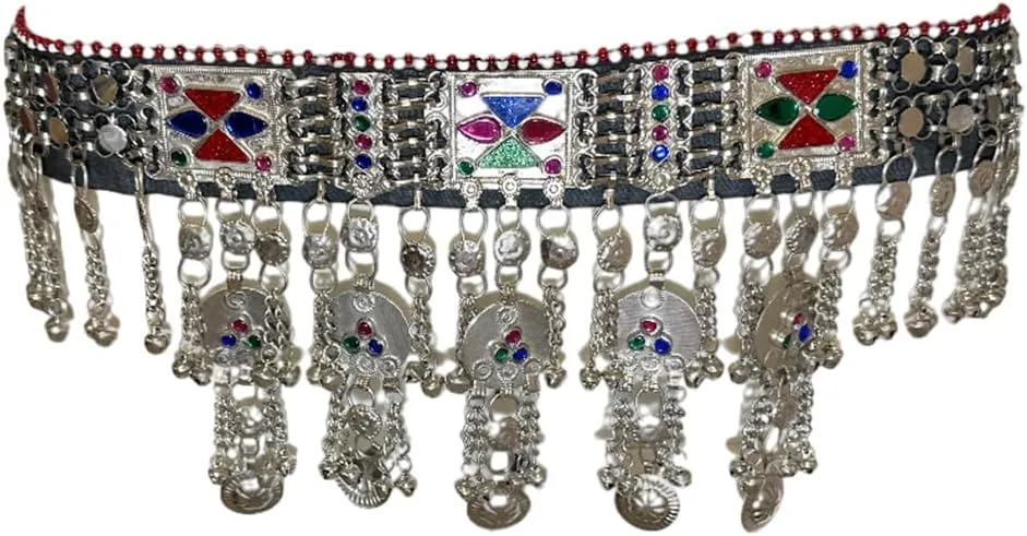 Duel On Jewel Afghan Kuchi Tribal Womens Coins Waist Hip Belt Halime Ertuğrul Kayi Turkman - Belly Dancing Navratri