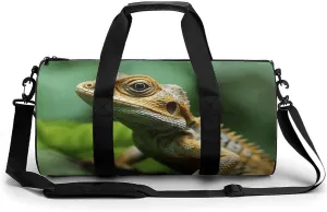 Duffel Bag for Men Women Gym Bag Animal Lizard Travel Duffel Bag Waterproof Overnight Bag for Sports Workout