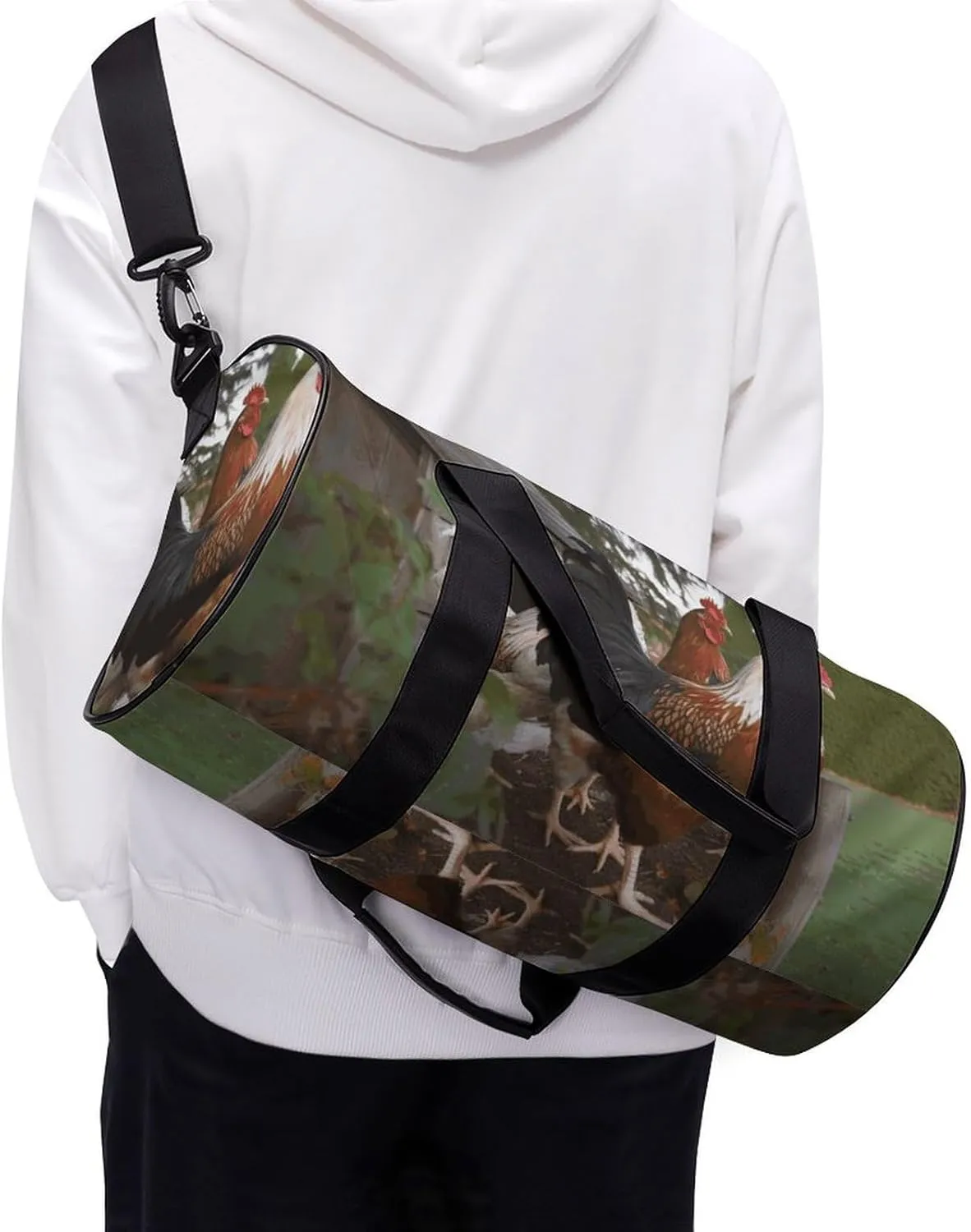 Duffel Bag for Men Women Gym Bag BackYard Chickens Travel Duffel Bag Waterproof Overnight Bag for Sports Workout