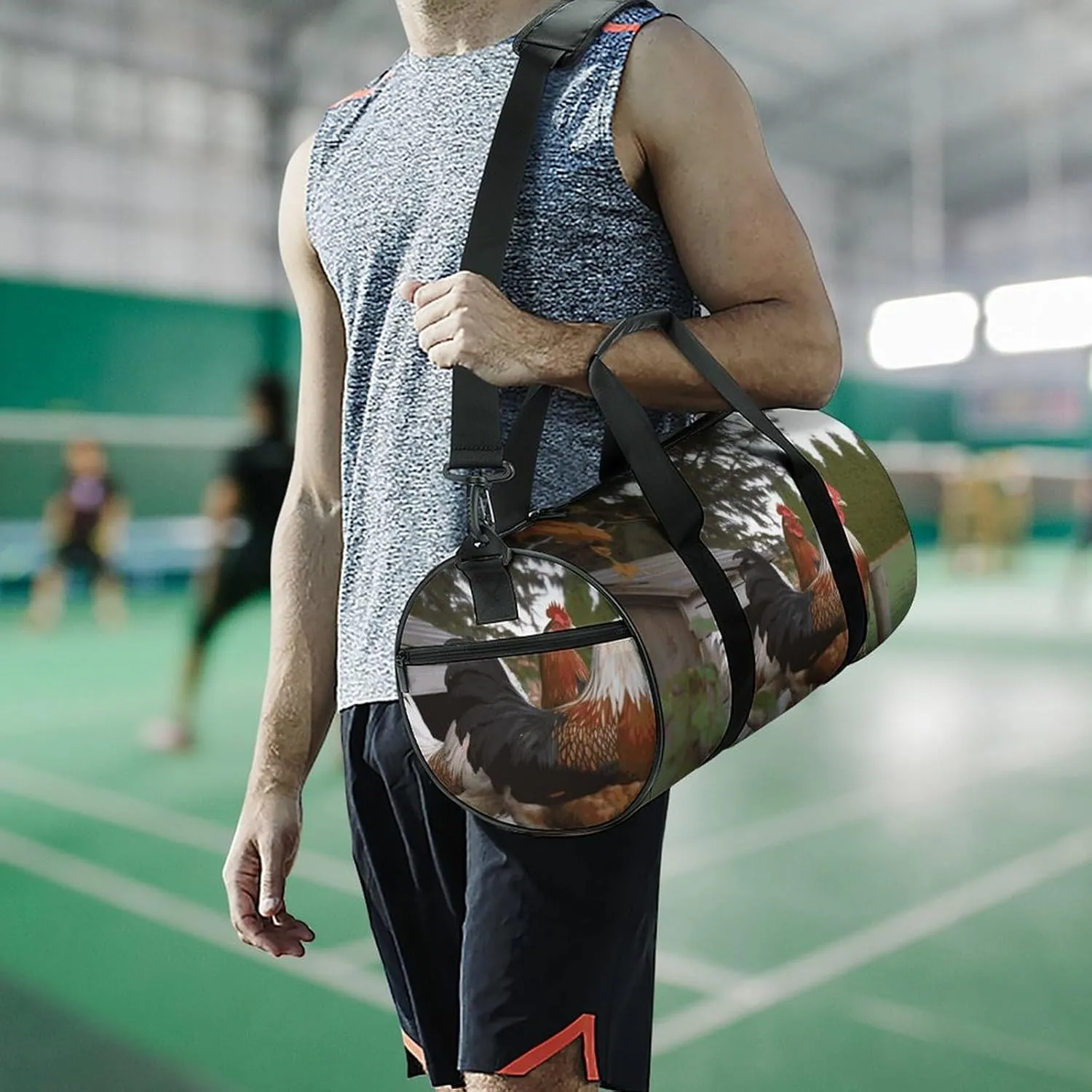 Duffel Bag for Men Women Gym Bag BackYard Chickens Travel Duffel Bag Waterproof Overnight Bag for Sports Workout