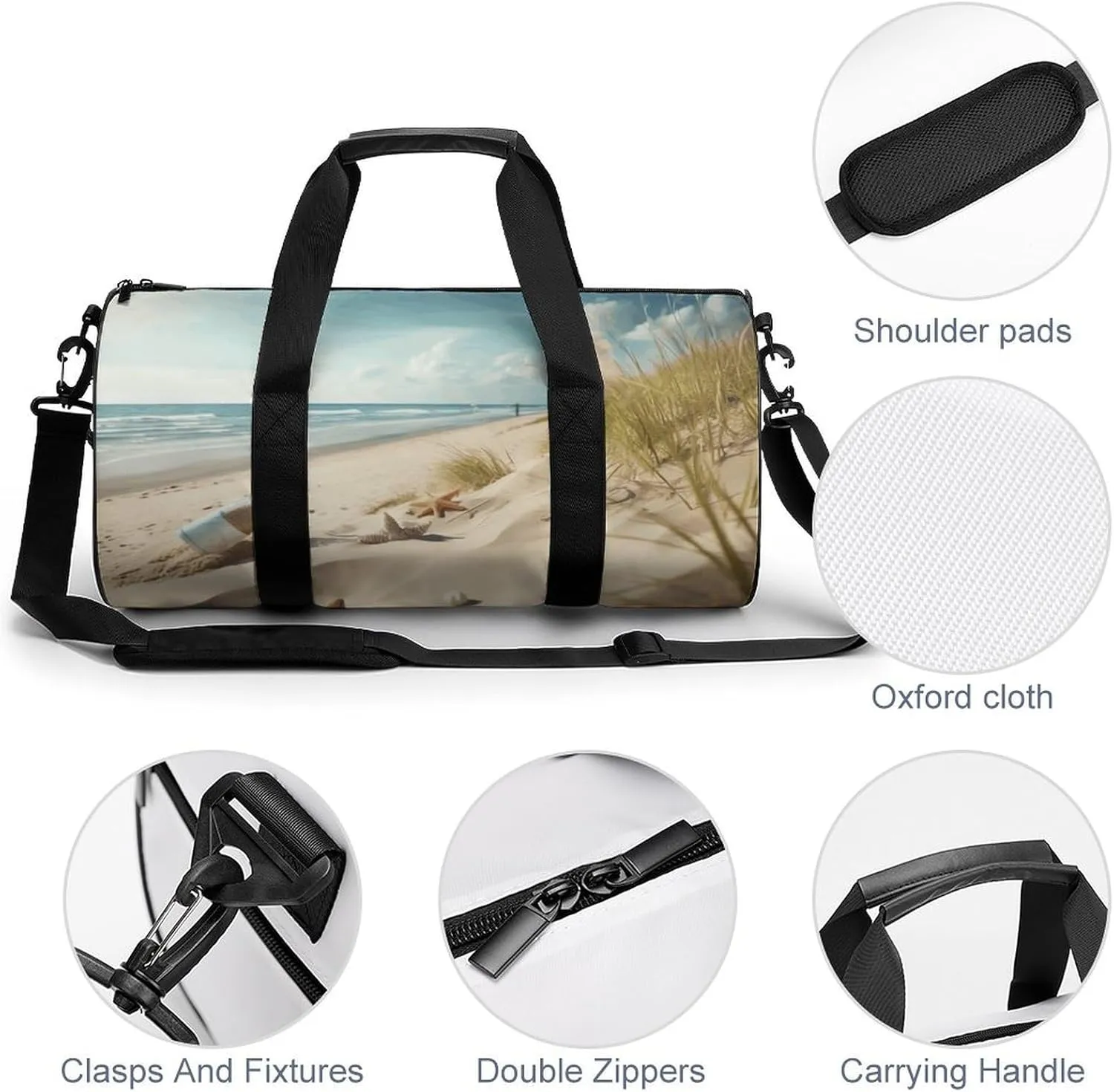 Duffel Bag for Men Women Gym Bag Beach Seaside Travel Duffel Bag Waterproof Overnight Bag for Sports Workout