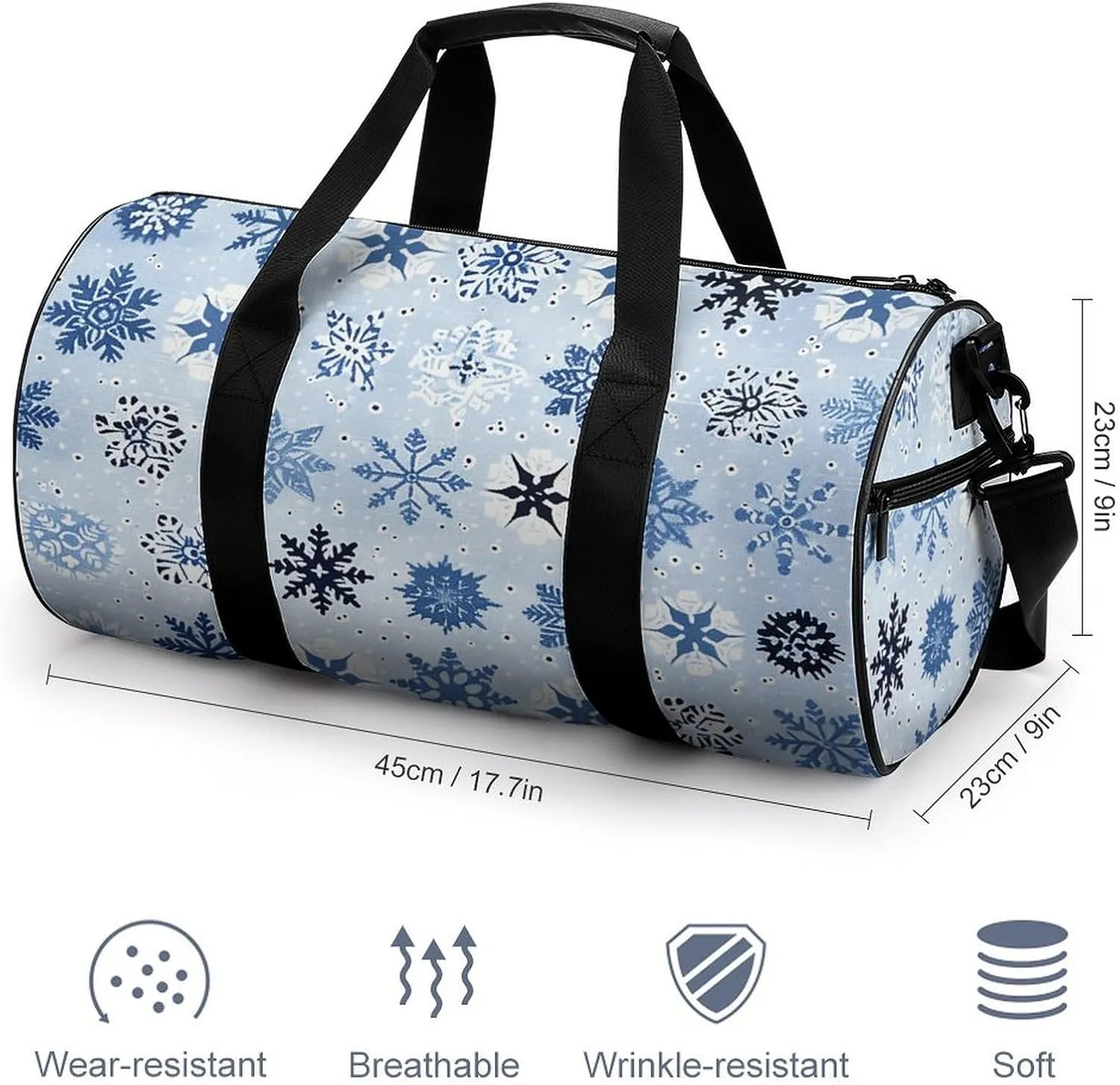 Duffel Bag for Men Women Gym Bag Blue And Light Blue Travel Duffel Bag Waterproof Overnight Bag for Sports Workout