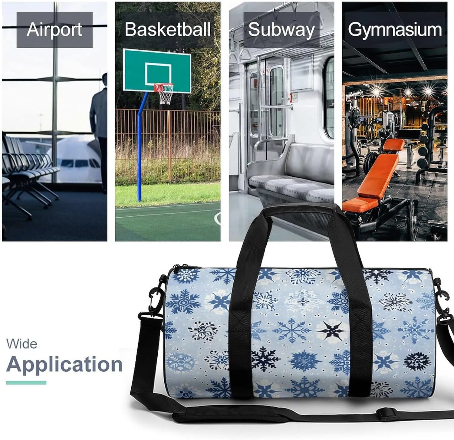 Duffel Bag for Men Women Gym Bag Blue And Light Blue Travel Duffel Bag Waterproof Overnight Bag for Sports Workout