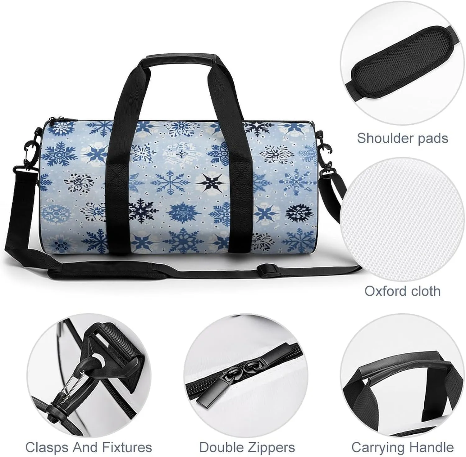 Duffel Bag for Men Women Gym Bag Blue And Light Blue Travel Duffel Bag Waterproof Overnight Bag for Sports Workout