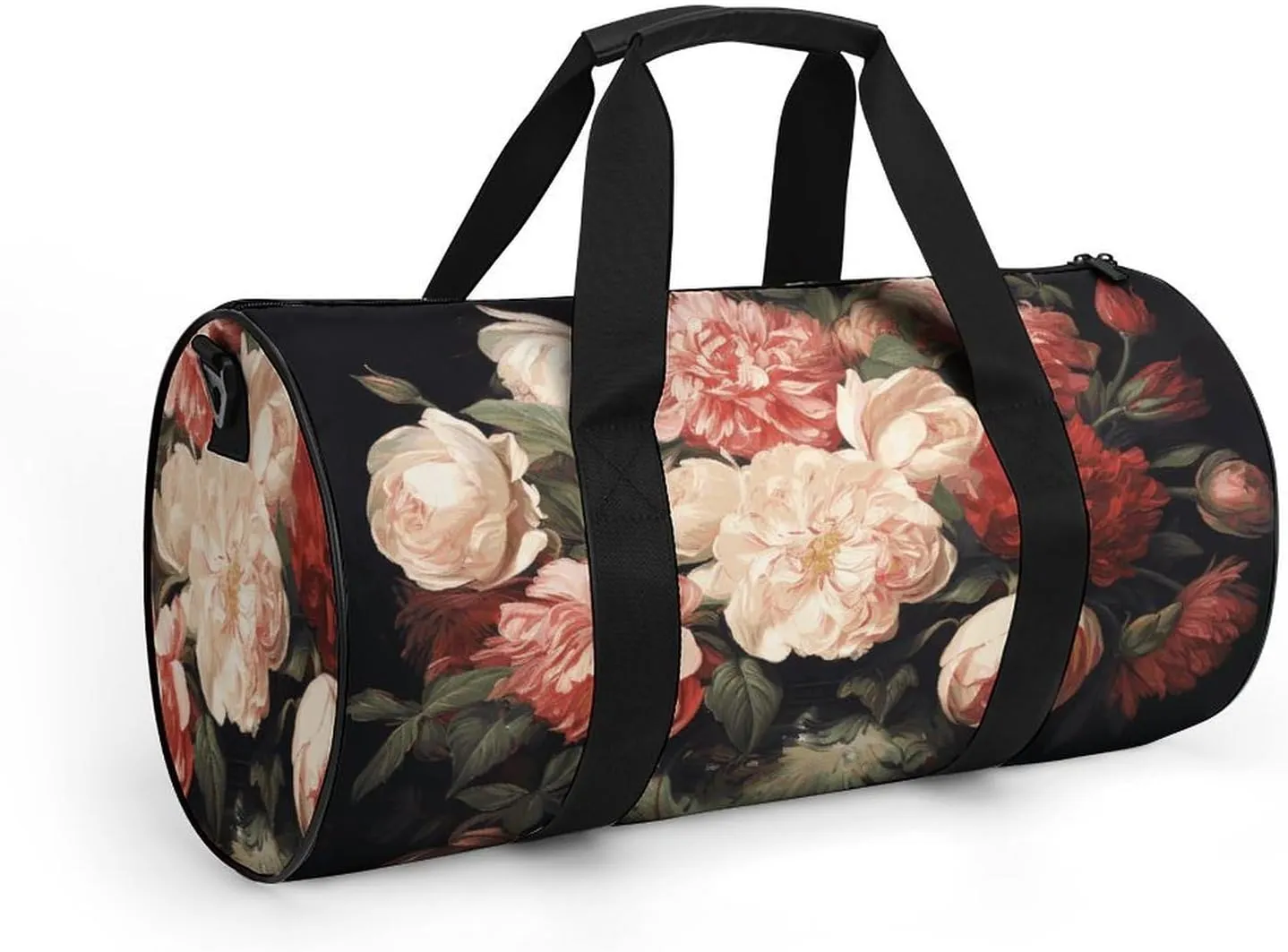 Duffel Bag for Men Women Gym Bag Bowl with Peonies And Rose Travel Duffel Bag Waterproof Overnight Bag for Sports Workout