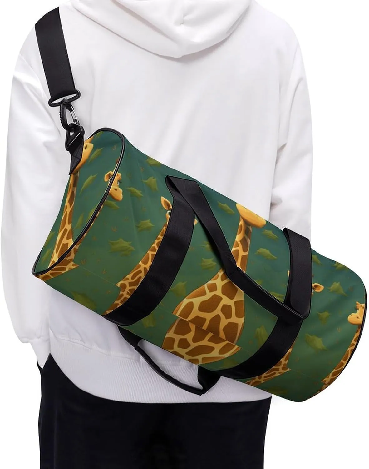 Duffel Bag for Men Women Gym Bag Cartoon Giraffe Travel Duffel Bag Waterproof Overnight Bag for Sports Workout